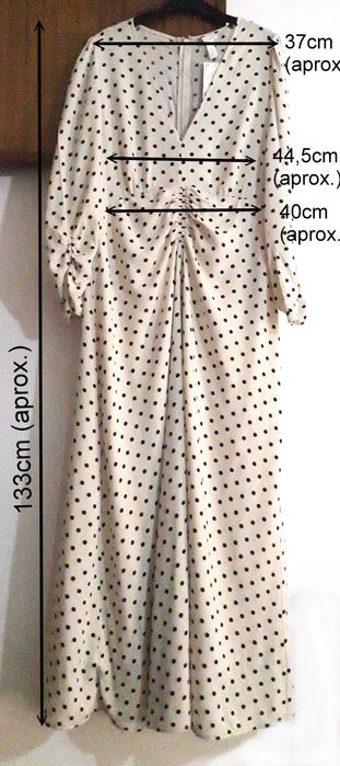 Vestido comprido com bolinhas H&M Nº 40 Novo com etiqueta