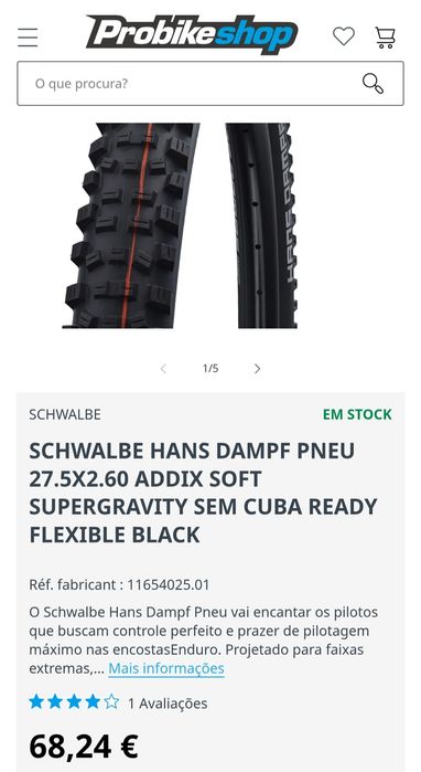 Pneus BTT  schwalbe hans dampf  27.5x2.60
27.5 x 2.60