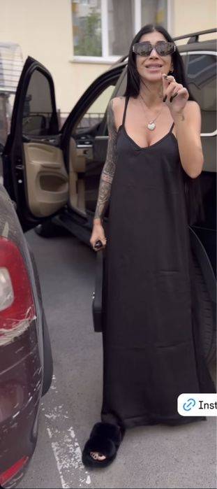 Шелковое платье в пол