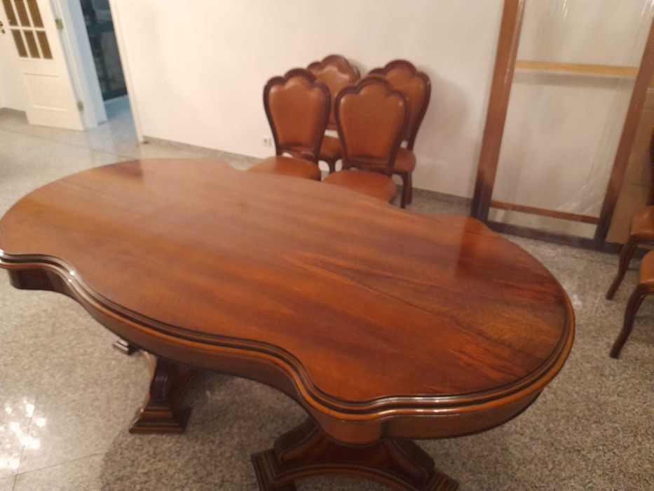 Mesa Sala madeira maciça pés de galo