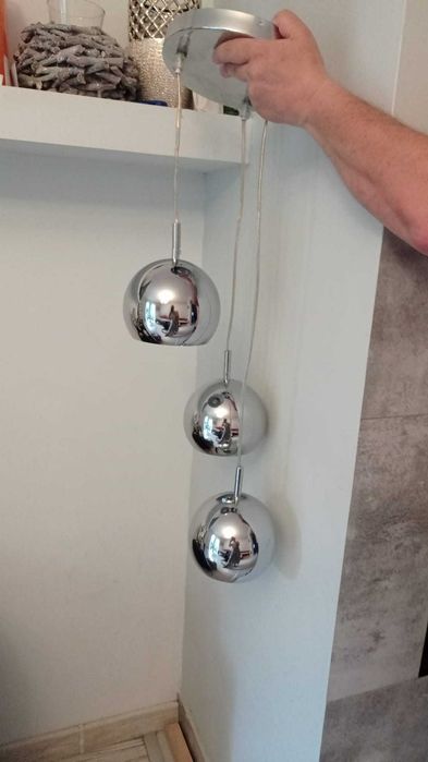Lampa wisząca srebrne trzy kule