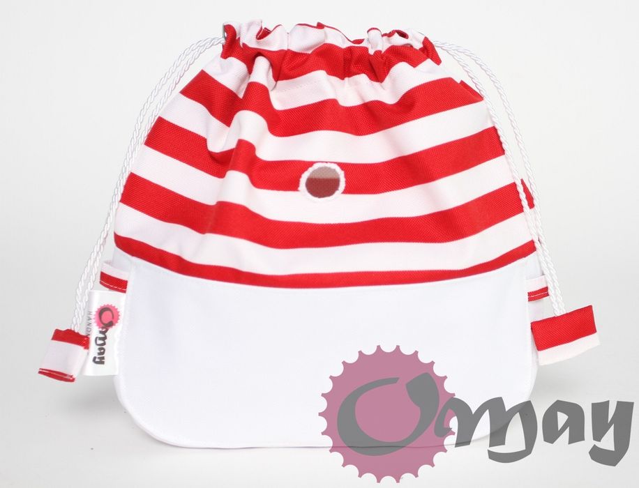 organizer OBAG MOON LIGHT worek pasy czerwone 2 kieszenie komin OMAY
