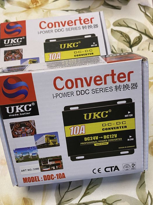 Преобразователь напряжения понижающий UKC DDC-10A DC/DC 24V-12V 120W 10A инвертор автомобильный с 24В на 12В