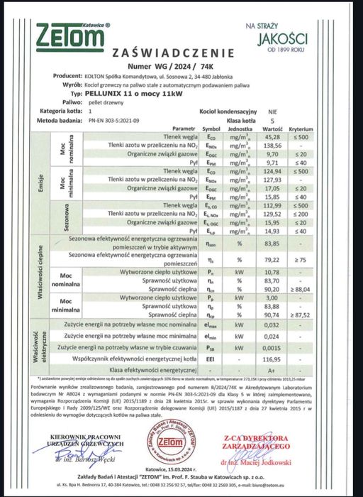 Kołton Pellunix 11kw palnik Kipi Montaż/ Serwis