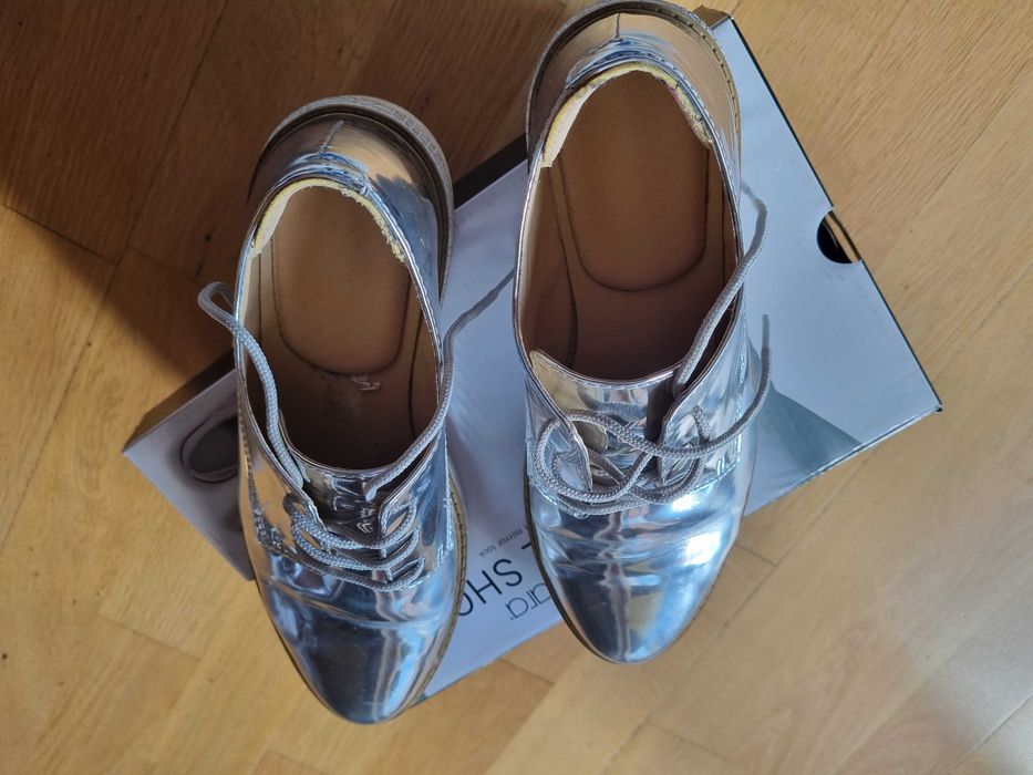 buty damskie srebrne 38