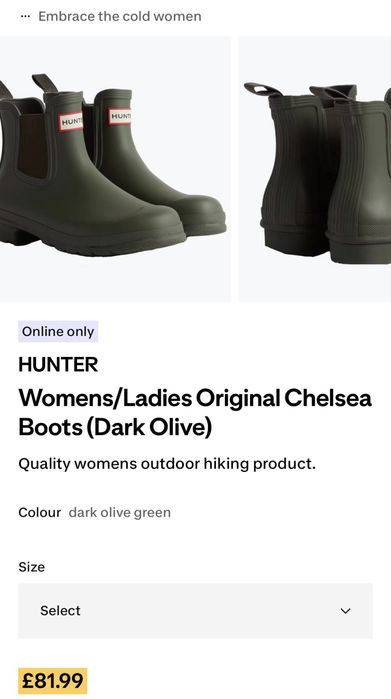 Hunter Original Unisex Chelsea gumboots