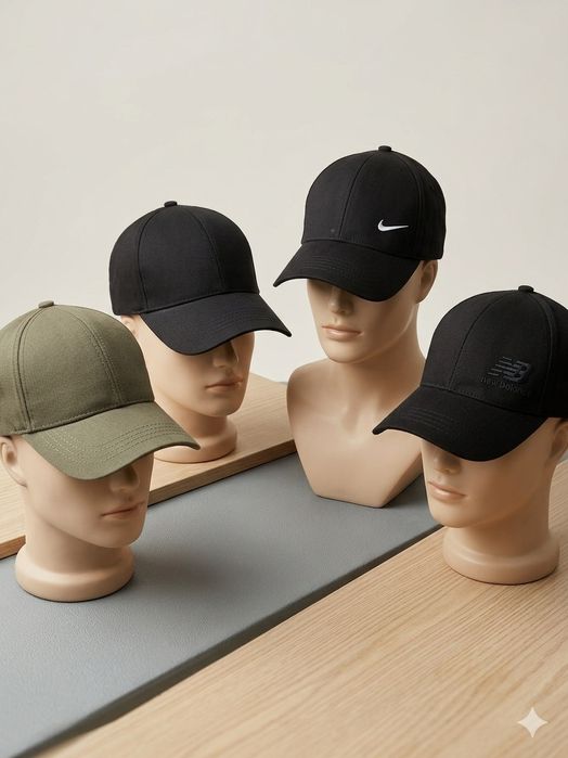 Кепка Бейсболка чоловіча чорна однотоная классическая кепка черная