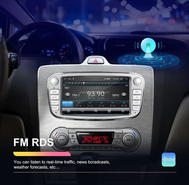 Rádio 7" Ford Focus S-Max Kuga Mondeo Galaxy Kuga 2/64GB GPS CARPLAY