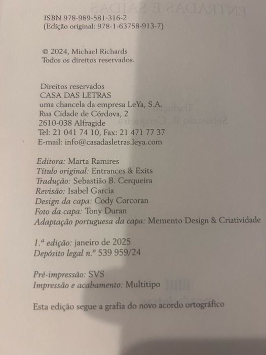 Entradas e saídas - Michael Richards