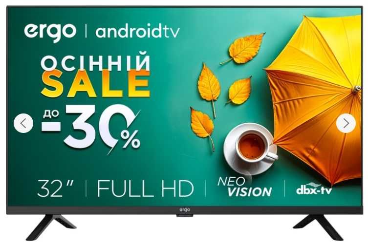 Новий Full HD LED Smart телевізор ERGO 32GFS6500 рідкокристалічний