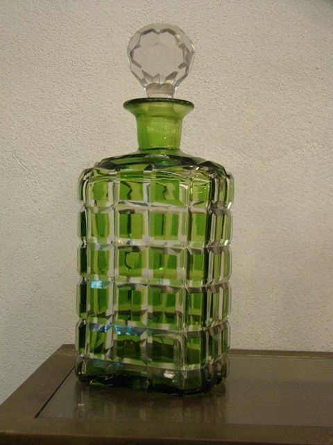 Jarra antiga em vidro bicolor