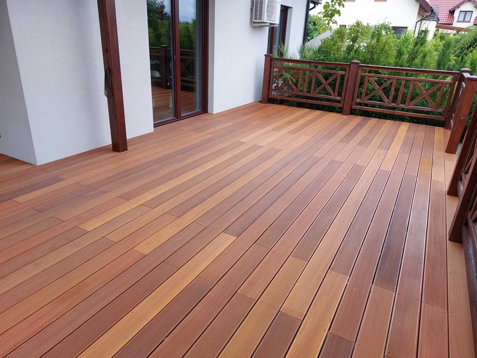 Taras drewniany kompozytowy deska egzotyczna bambus pergola zadaszenie