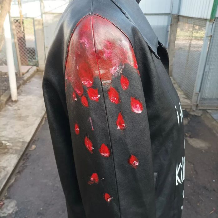 Кастомный кожаный плащ Cannibal corpse, rock, metall