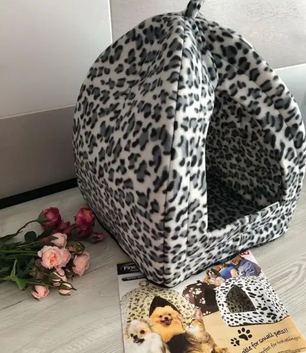 Мягкий флисовый домик для домашних животных собак и кошек 35×35×40см.