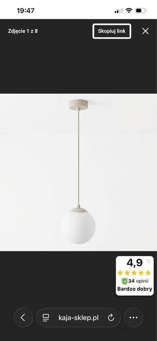 Lampa wisząca pojedyncza Saga lighting Nowa