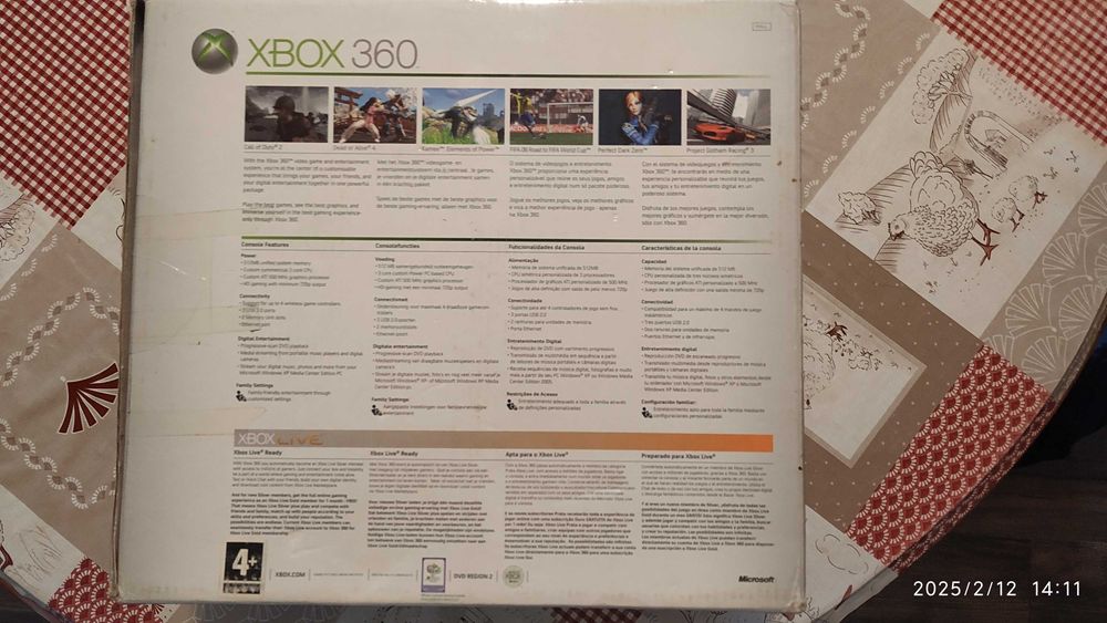 Caixa para consola XBOX360 com divisórias para colecionadores