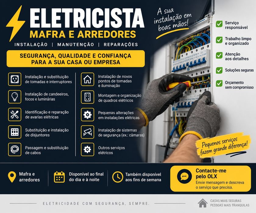 Eletricista – Reparações e Instalações Elétricas | Mafra e Arredores