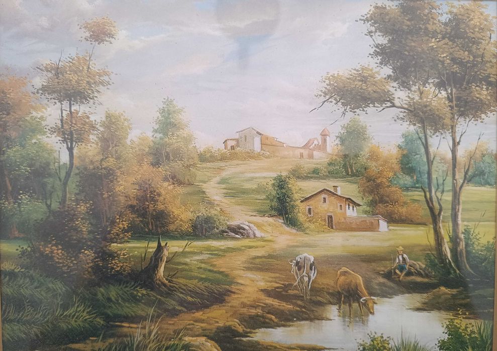 Par de Bonitas Paisagens Rústicas, com Moldura e Vidro (Excelente Estado)