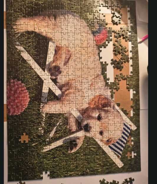 Puzzle ravensburger szczeniak retriever niekompletne