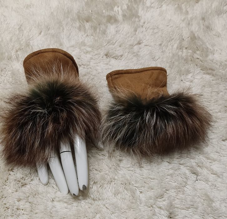 Skórzane rękawiczki bez palców  naturalna skóra owcza