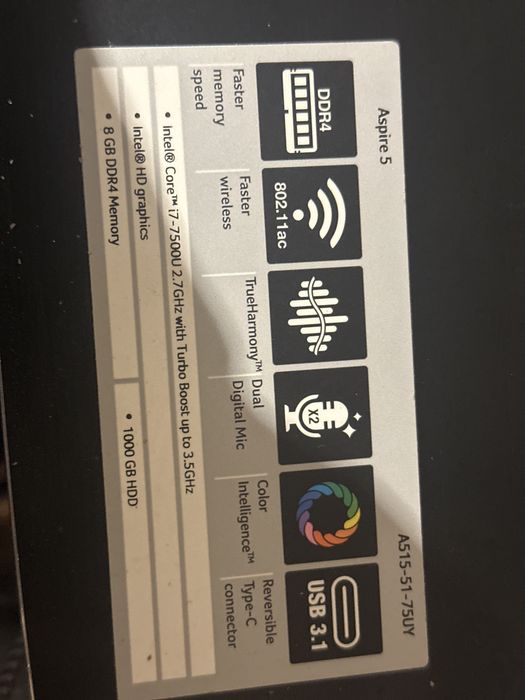 Laptop acer Aspire 5 sprzedam pilnie cena do negocjacji