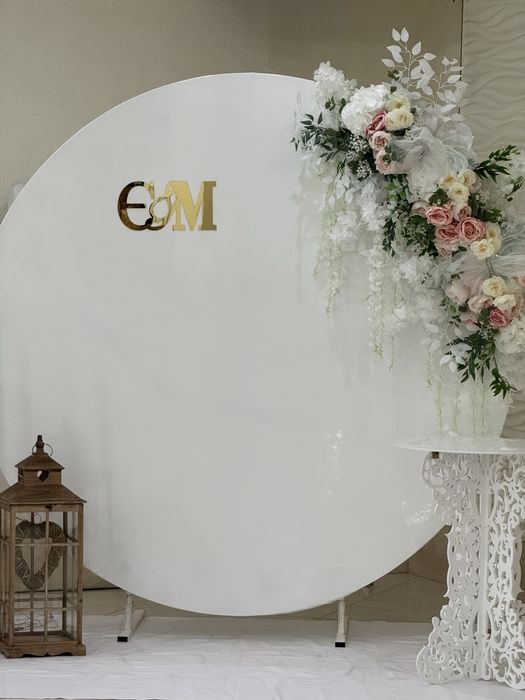 Фотозона металевий круг 220см, банер глянцевий Продаж