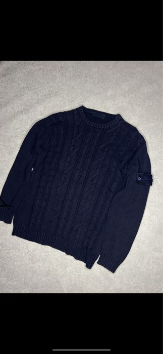 свитер stone island винтаж оригинал редкая линейка с синим патчем L