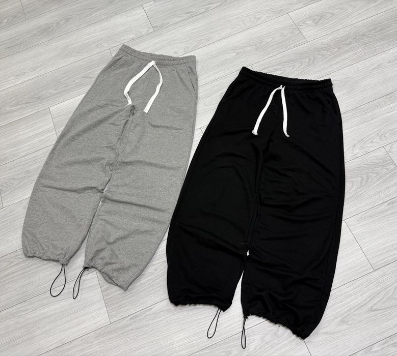 Спортивні штани широкі на утяжках чорні парашути baggy sweatpants нові