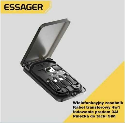 Essager 4 W 1 kabel USB C na USB C PD 60W szybki