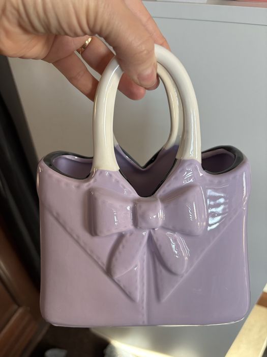 Wazon ceramiczny  mała torebka z kokarda