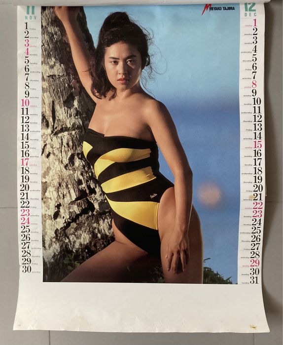 Перекидной календарь с японской фотомоделью Miyako Tajima - 1991