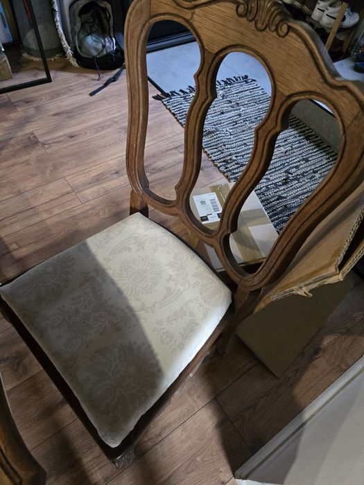 Stół dębowy rozkładany 6 krzeseł ludwik