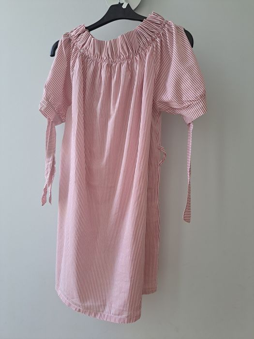 Vestido s bordeaux e branco