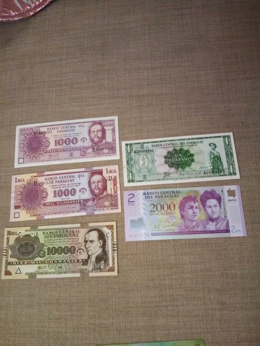 NICARÁGUA 5 Notas NOVAS - NÃO Circuladas em 2 Séries