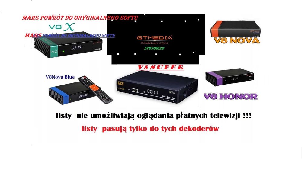 Lista kanałów GTmedia V8X ECAMD V8X V8-SUPER i V9 p mars 11-11-25