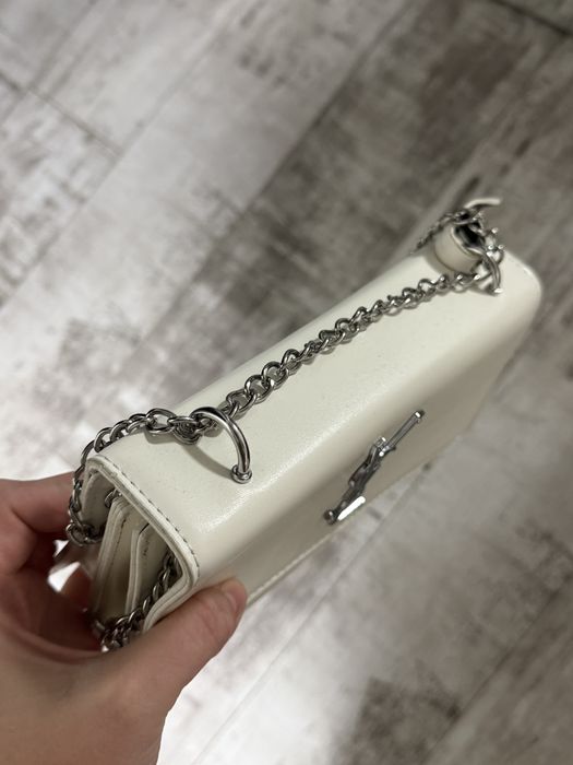 Сумка клатч ysl saint laurent біла