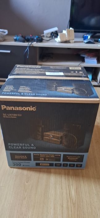 Wieża Panasonic SC-UX100 BLACK 300W stan idealny z karton.