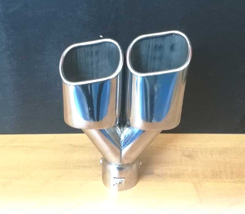 PONTEIRA DE ESCAPE DUPLA RECTANGULAR EM INOX UNIVERSAL
