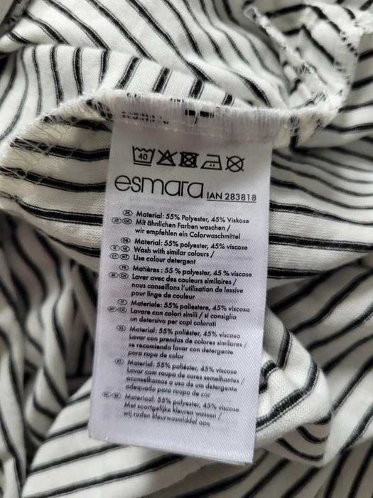 Esmara sukienka maxi w paski biało-czarna rozm S 36/38 na lato lidl