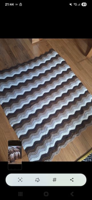 Manta tons castanhos handmade