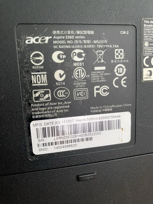 Acer MS2319 Aspire 5560