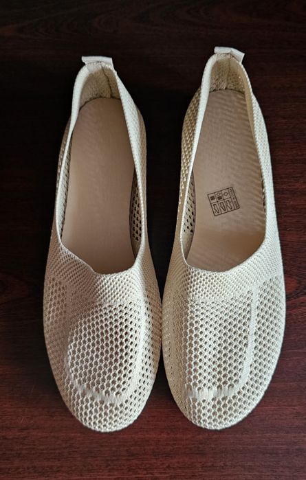 Дихаючі жіночі плоскі туфлі без шнурівок з м'якою підошвою