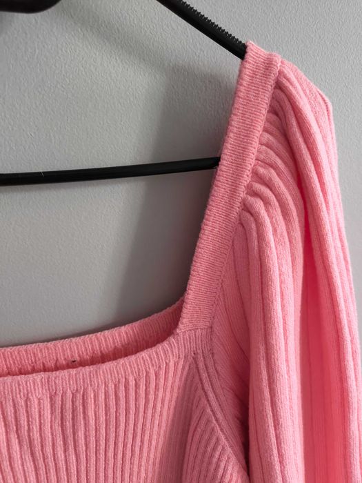 Długi różowy sweter sweterek L/XL 40/42