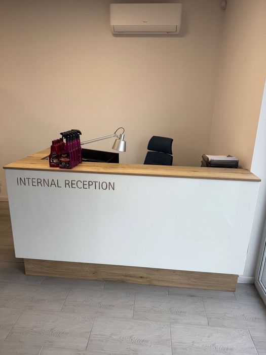 Meble biurko + lada kompletna recepcja wysoka jakość 205x112 cm