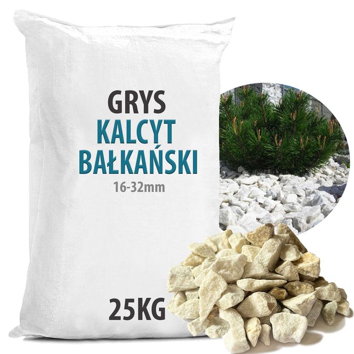 Grys KALCYT 16-32mm mieniący się w słońcu NOWOŚĆ 25 kg