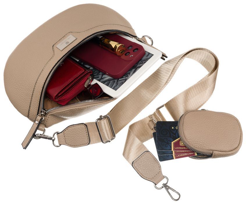 pojemna saszetka damska na szerokim pasku - peterson