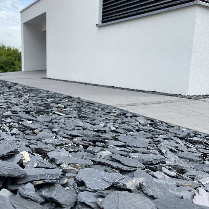 Łupek czarny grafitowy antrazytowy kamień kora czarna niemiecka płaska