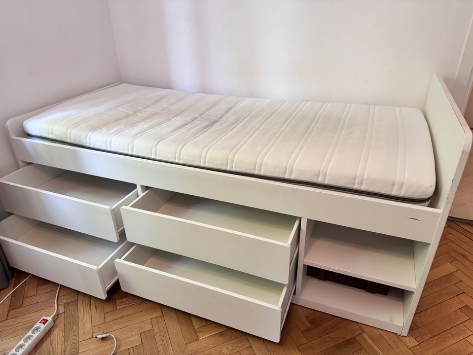 IKEA Łóżko Slakt z szufladami 90x200 cm