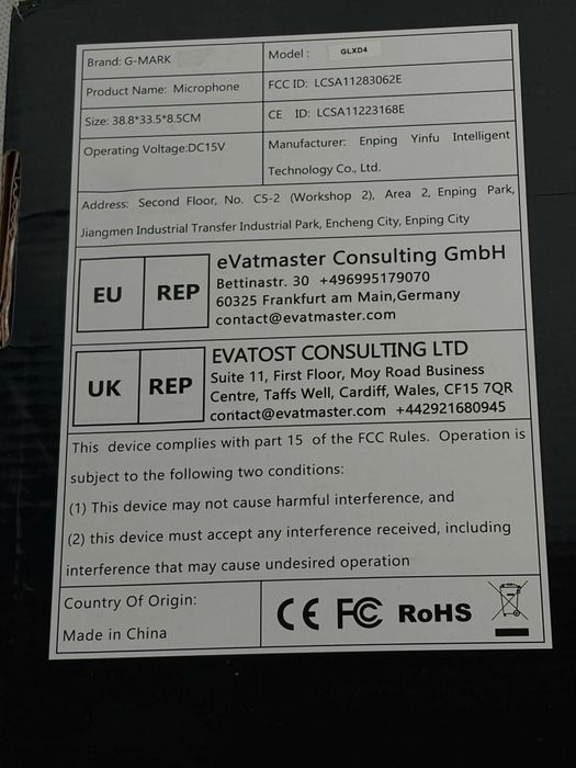 Zestaw Mikrofonów Bezprzewodowych G-MARK GLXD4 UHF 2 Sztuki Karaoke Komplet