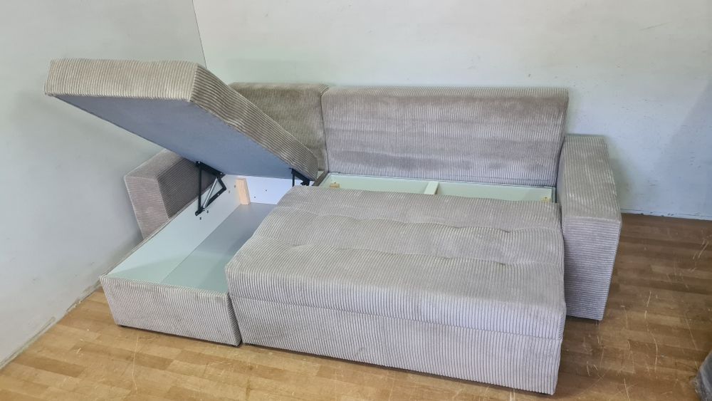 Nowy Narożnik automat sprężyny sztruks welur rogówka kanapa sofa